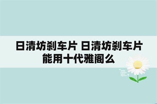 日清坊刹车片 日清坊刹车片能用十代雅阁么