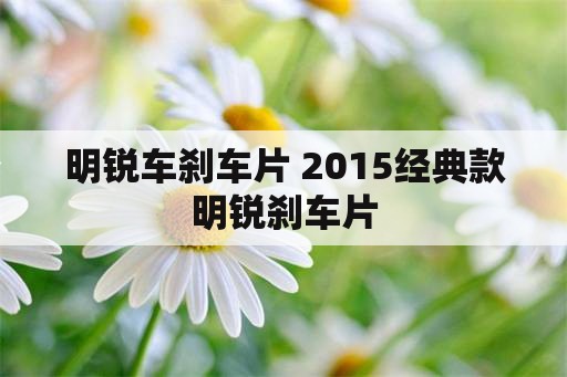 明锐车刹车片 2015经典款明锐刹车片