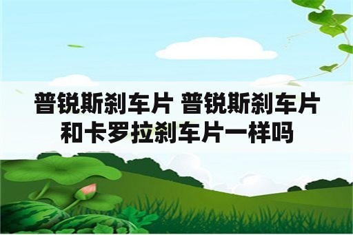 普锐斯刹车片 普锐斯刹车片和卡罗拉刹车片一样吗