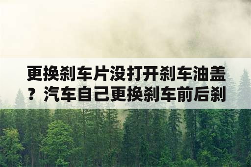 更换刹车片没打开刹车油盖？汽车自己更换刹车前后刹车片，要不要排刹车油的空气，最好能讲仔细点，我自己更换的，谢谢了？