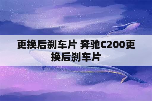 更换后刹车片 奔驰C200更换后刹车片