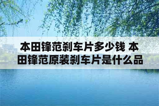 本田锋范刹车片多少钱 本田锋范原装刹车片是什么品牌