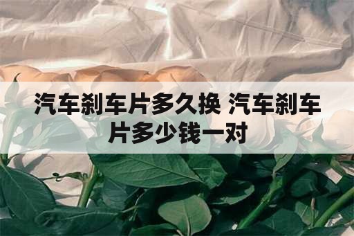 汽车刹车片多久换 汽车刹车片多少钱一对