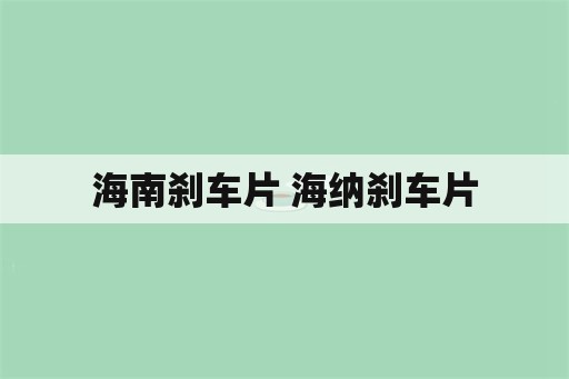 海南刹车片 海纳刹车片