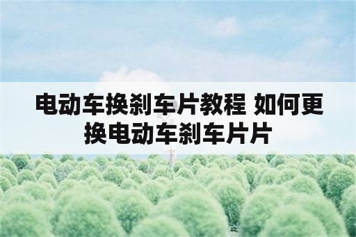 电动车换刹车片教程 如何更换电动车刹车片片