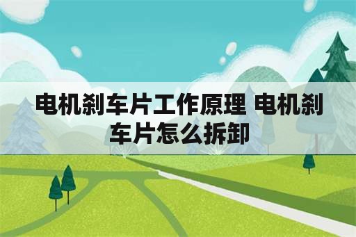 电机刹车片工作原理 电机刹车片怎么拆卸