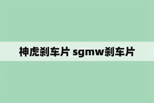 神虎刹车片 sgmw刹车片