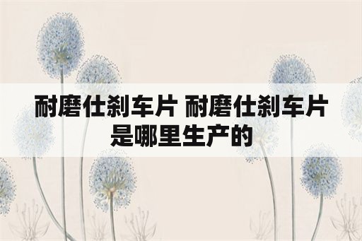 耐磨仕刹车片 耐磨仕刹车片是哪里生产的