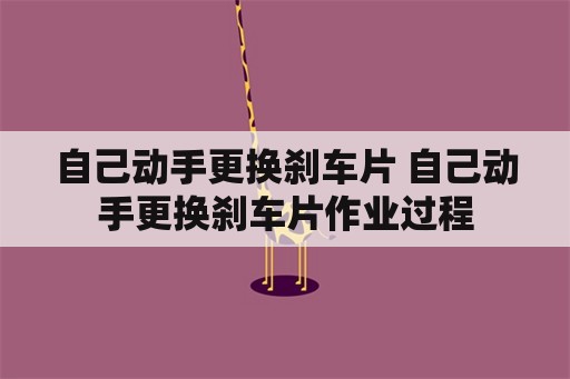 自己动手更换刹车片 自己动手更换刹车片作业过程