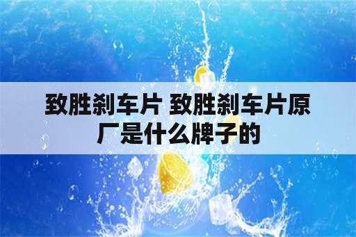 致胜刹车片 致胜刹车片原厂是什么牌子的