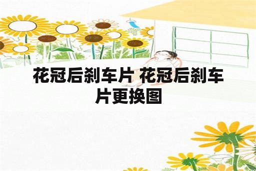 花冠后刹车片 花冠后刹车片更换图