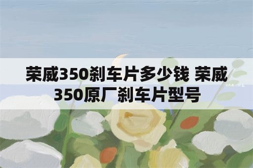 荣威350刹车片多少钱 荣威350原厂刹车片型号