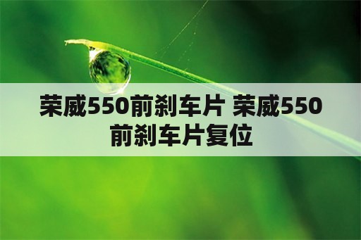 荣威550前刹车片 荣威550前刹车片复位