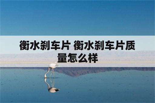 衡水刹车片 衡水刹车片质量怎么样