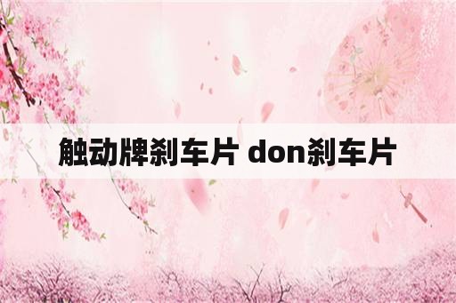 触动牌刹车片 don刹车片