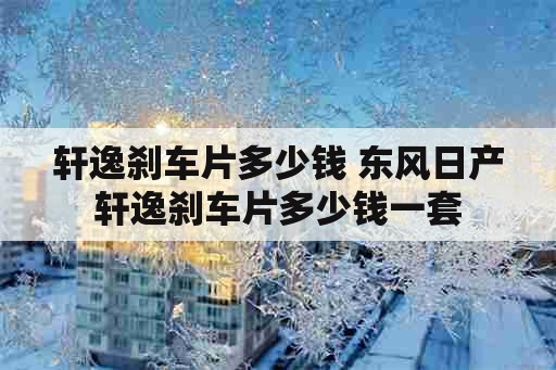 轩逸刹车片多少钱 东风日产轩逸刹车片多少钱一套