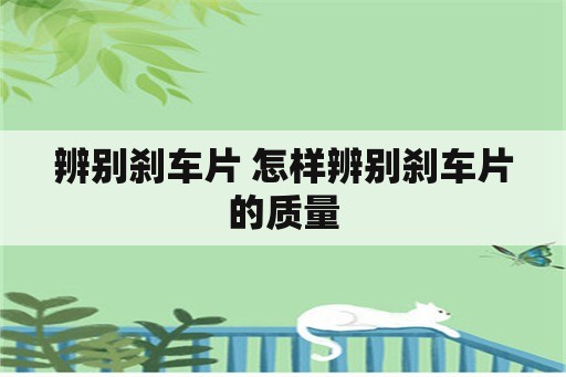 辨别刹车片 怎样辨别刹车片的质量