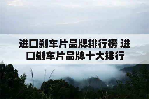 进口刹车片品牌排行榜 进口刹车片品牌十大排行