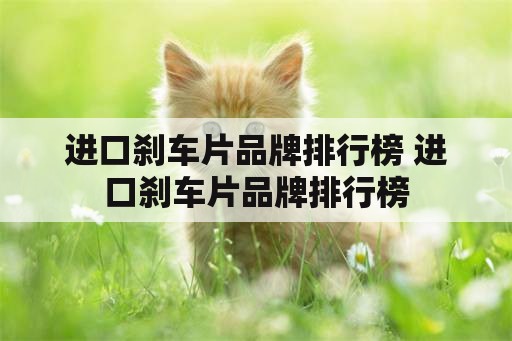 进口刹车片品牌排行榜 进口刹车片品牌排行榜