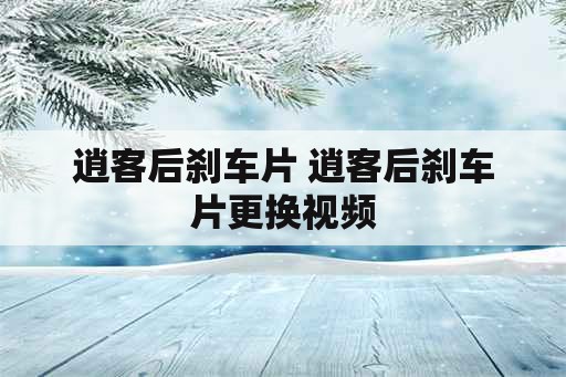 逍客后刹车片 逍客后刹车片更换视频