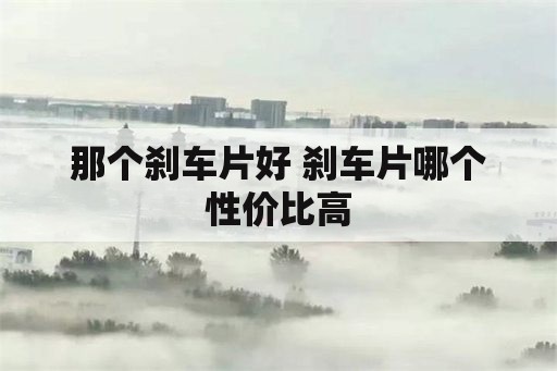 那个刹车片好 刹车片哪个性价比高