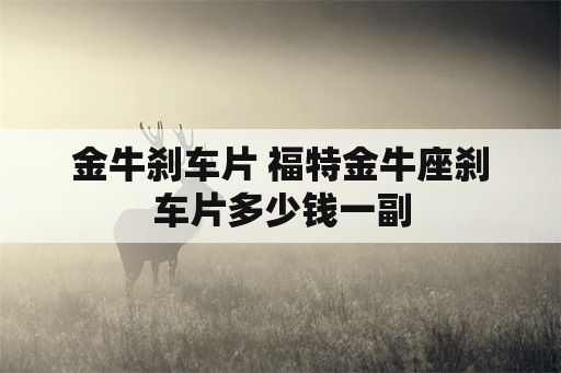 金牛刹车片 福特金牛座刹车片多少钱一副