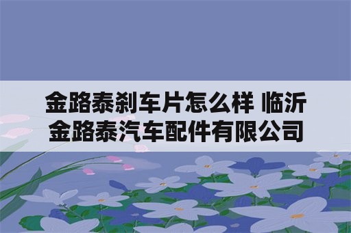 金路泰刹车片怎么样 临沂金路泰汽车配件有限公司