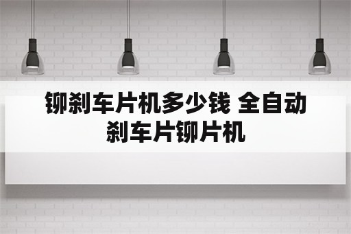 铆刹车片机多少钱 全自动刹车片铆片机