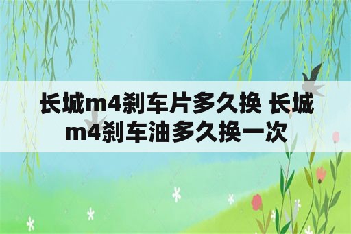 长城m4刹车片多久换 长城m4刹车油多久换一次