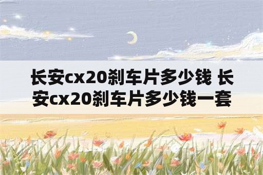 长安cx20刹车片多少钱 长安cx20刹车片多少钱一套