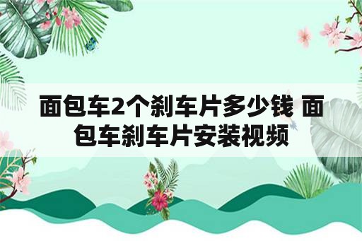 面包车2个刹车片多少钱 面包车刹车片安装视频