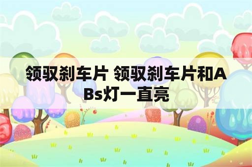 领驭刹车片 领驭刹车片和ABs灯一直亮