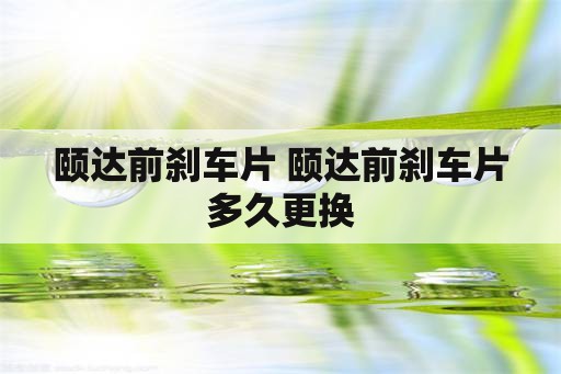 颐达前刹车片 颐达前刹车片多久更换