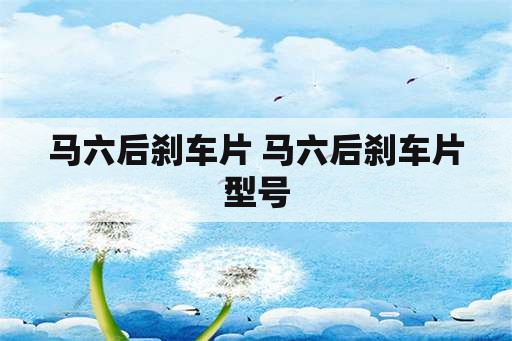 马六后刹车片 马六后刹车片型号