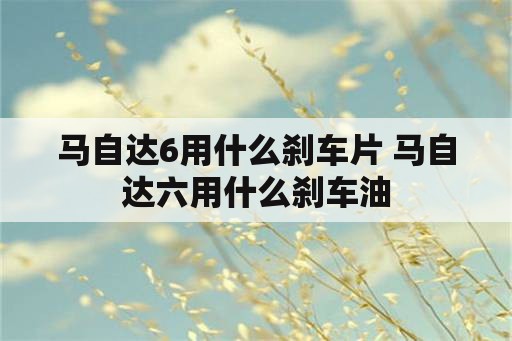 马自达6用什么刹车片 马自达六用什么刹车油