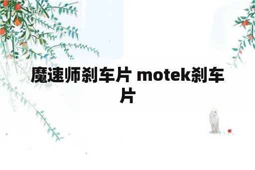 魔速师刹车片 motek刹车片