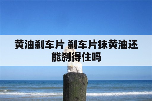 黄油刹车片 刹车片抹黄油还能刹得住吗