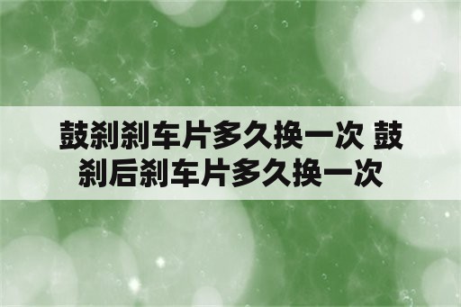 鼓刹刹车片多久换一次 鼓刹后刹车片多久换一次