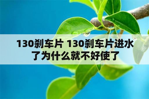 130刹车片 130刹车片进水了为什么就不好使了