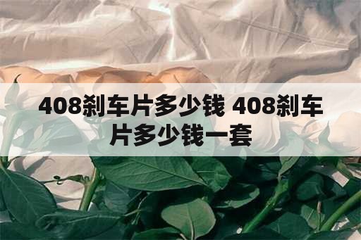 408刹车片多少钱 408刹车片多少钱一套