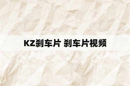 KZ刹车片 刹车片视频