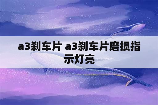 a3刹车片 a3刹车片磨损指示灯亮