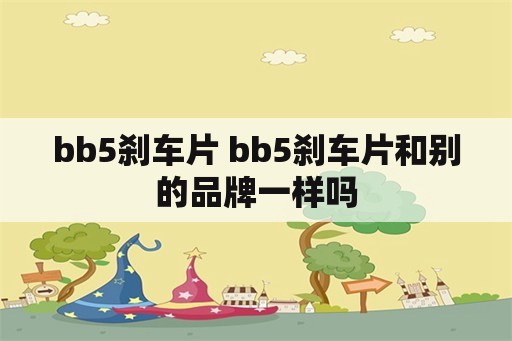 bb5刹车片 bb5刹车片和别的品牌一样吗