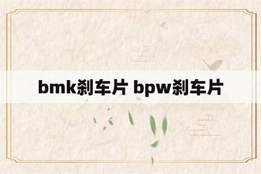 bmk刹车片 bpw刹车片