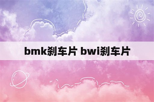 bmk刹车片 bwi刹车片