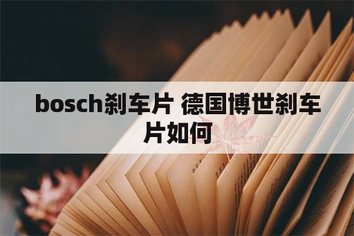 bosch刹车片 德国博世刹车片如何