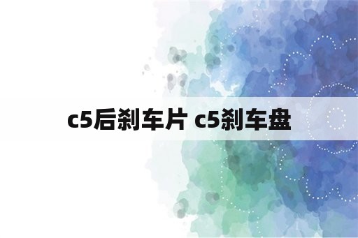 c5后刹车片 c5刹车盘