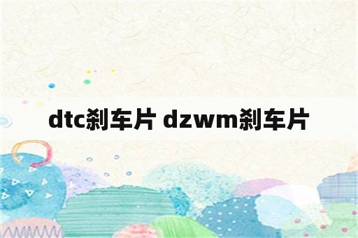 dtc刹车片 dzwm刹车片