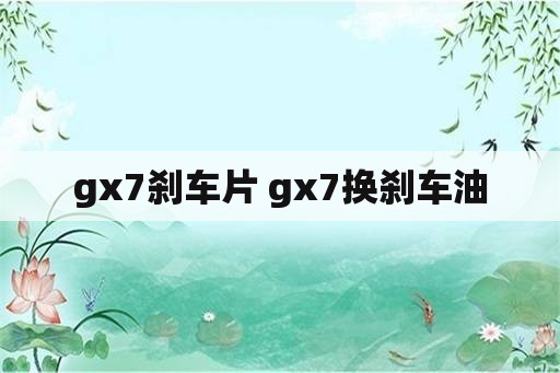 gx7刹车片 gx7换刹车油