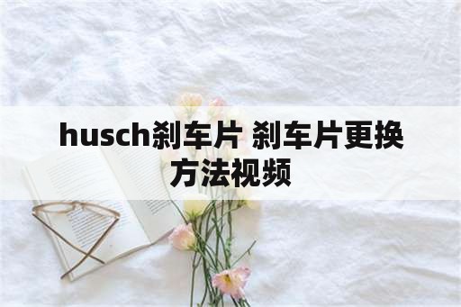 husch刹车片 刹车片更换方法视频